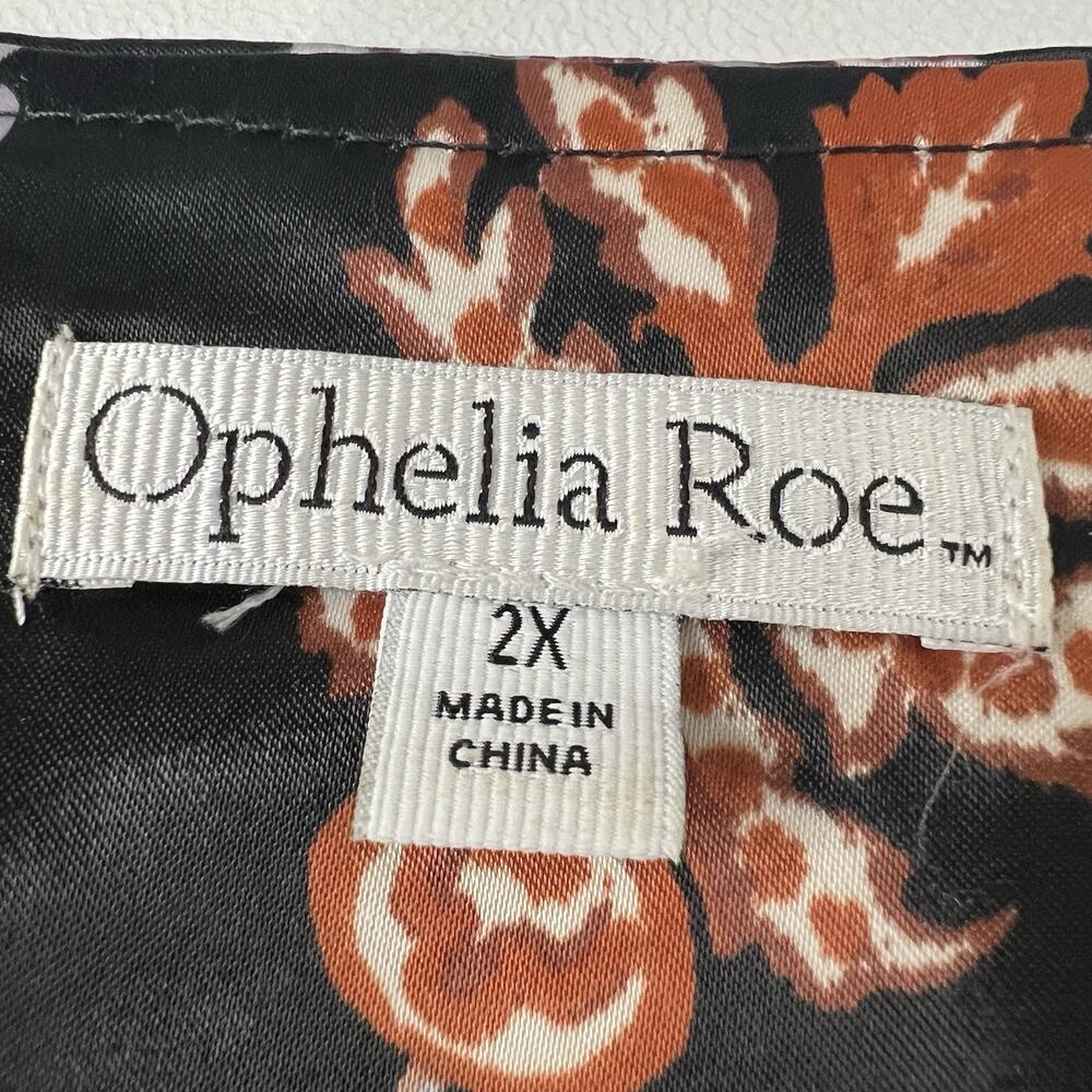 Ophelia Roe Women’s Size 2X Black Floral Tiered Midi Dress Office Date Night - Picture 3 of 8
